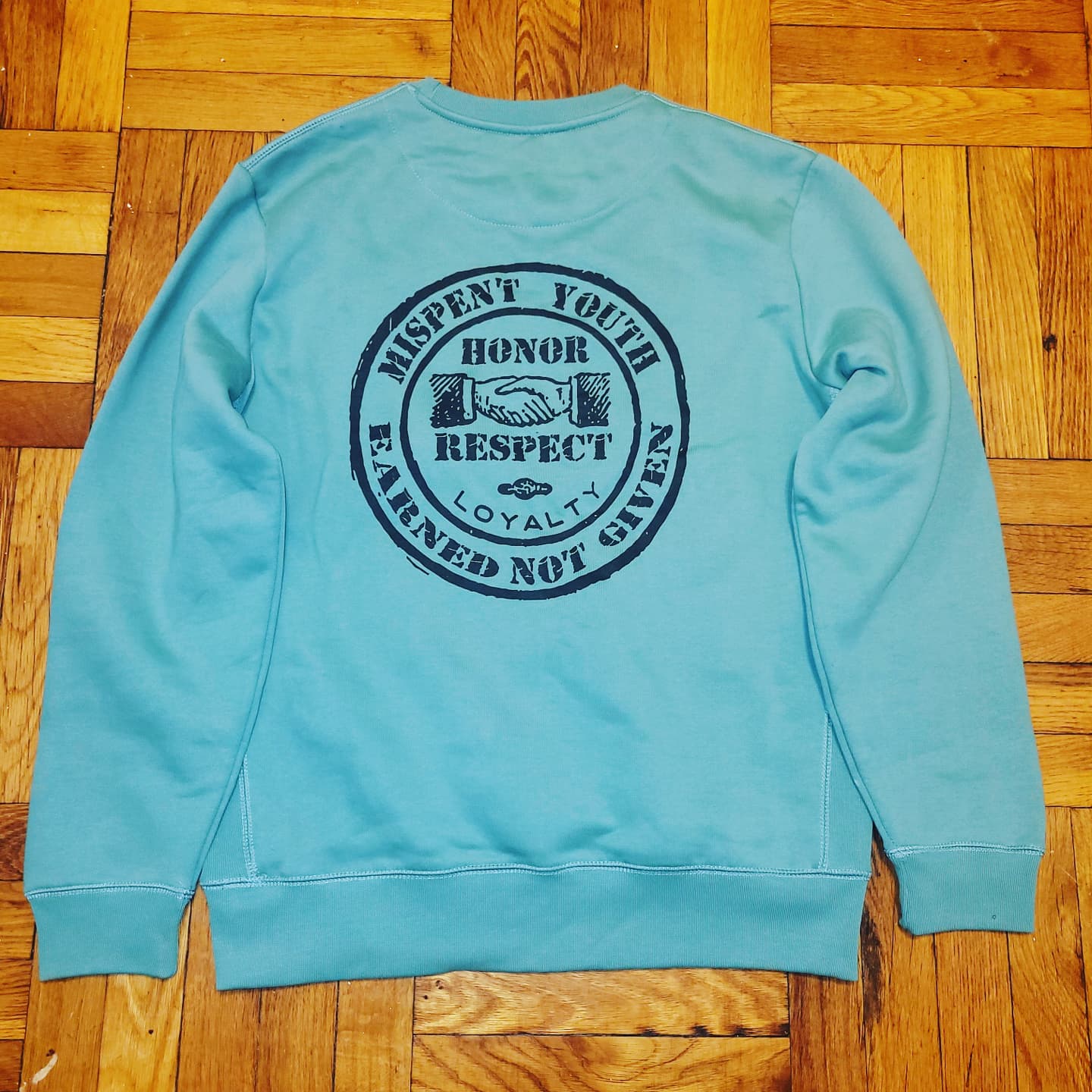 Mispent Youth Embroidered Aqua Sweatsuit